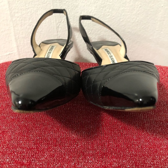 Authentic Manolo Blahnik quilted leather slingback heels. - Picture 4 of 17